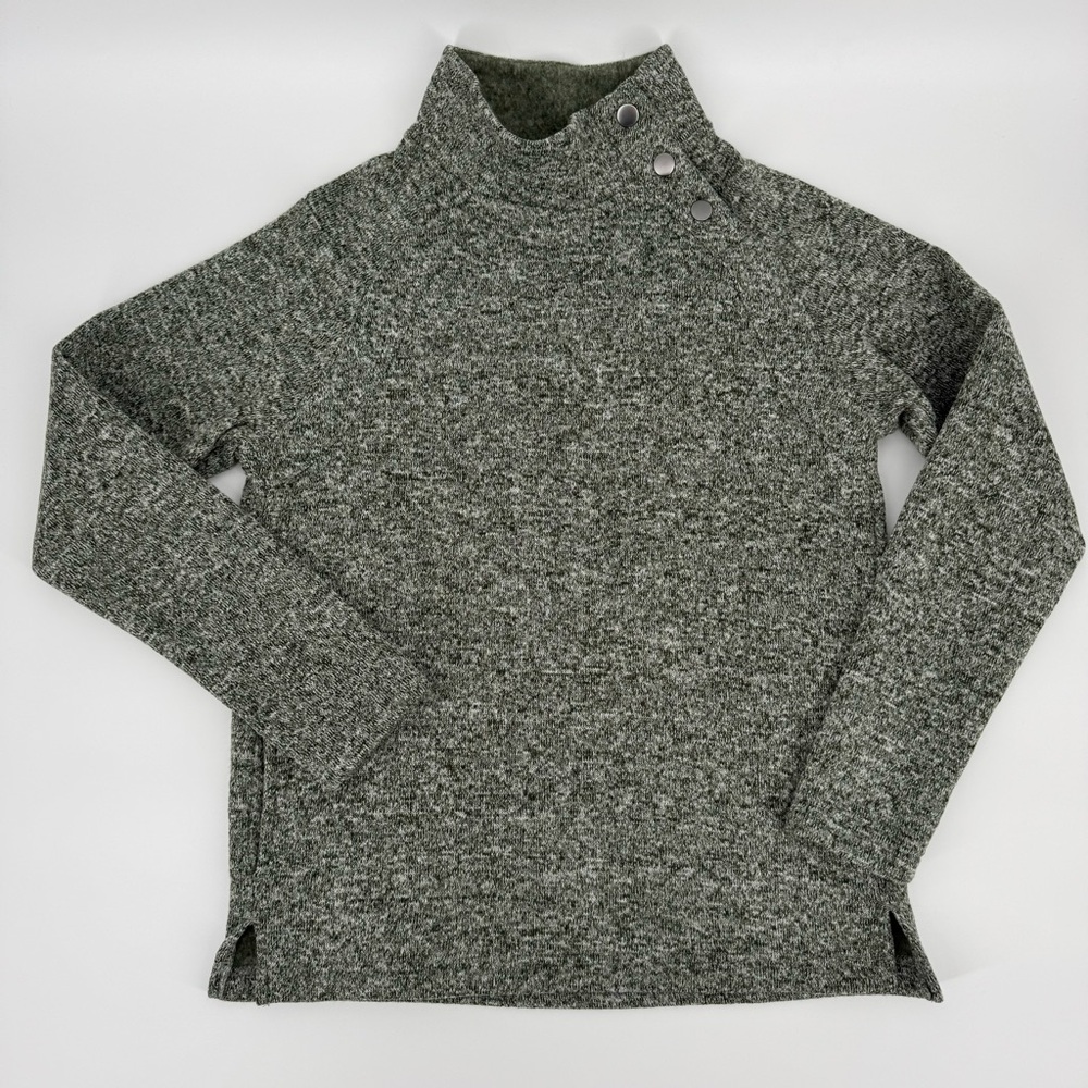 Eddie Bauer olive fleece lined knit pullover